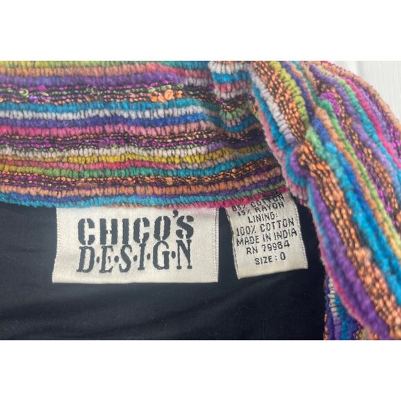 Chicos Design Multicolor Striped Jacket Size Small Chico's size 0 Tapestry - Picture 3 of 4